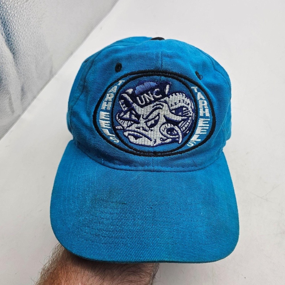 Vintage North Carolina Tar Heels Hat Cap Snap Back One Size Blue NCAA Colora